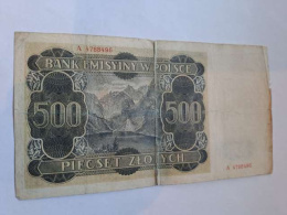 Banknot 500 złotych 1940 r seria A