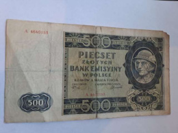 Banknot 500 złotych 1940 r seria A