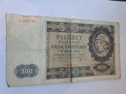 Banknot 500 złotych 1940 r seria A