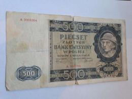 Banknot 500 złotych 1940 r seria A