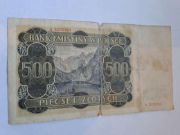 Banknot 500 złotych 1940 r seria A