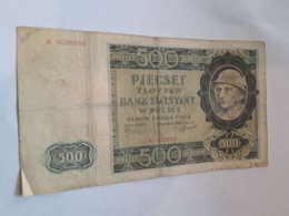 Banknot 500 złotych 1940 r seria A