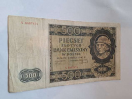 Banknot 500 złotych 1940 r seria A