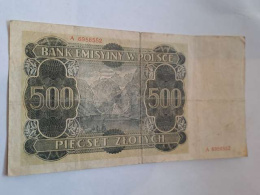 Banknot 500 złotych 1940 r seria A