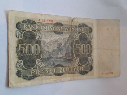 Banknot 500 złotych 1940 r seria A