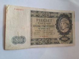 Banknot 500 złotych 1940 r seria A