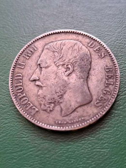 Belgia 5 Franków Leopold II 1876 r