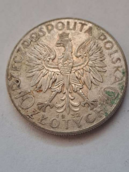 10 zł Głowa Kobiety 1932 r znak