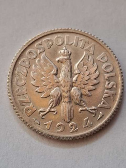 1 zł Żniwiarka 1924 r róg i pochodnia