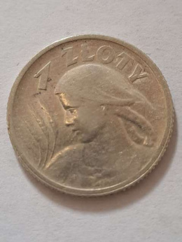 1 zł Żniwiarka 1924 r róg i pochodnia