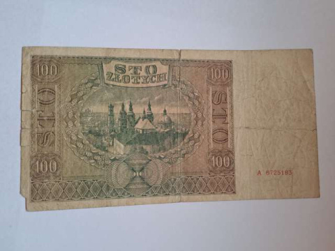 Banknot 100 zł 1941 r seria A