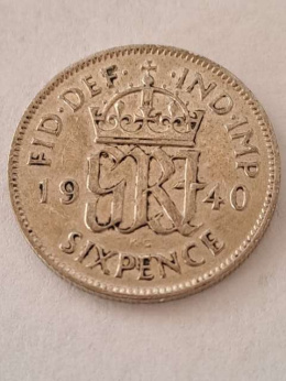 Wielka Brytania 6 Pensów Jerzy VI 1940 r