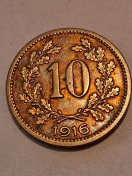 Austria 10 halerzy Franciszek Józef I 1916 r
