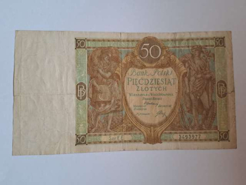 Banknot 50 zł 1929 r seria EE