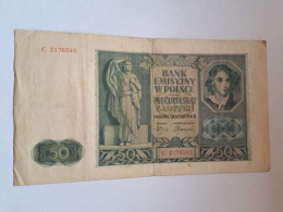 Banknot 50 złotych 1941 r seria C