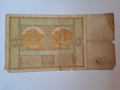 Banknot 50 zł 1929 r seria EN