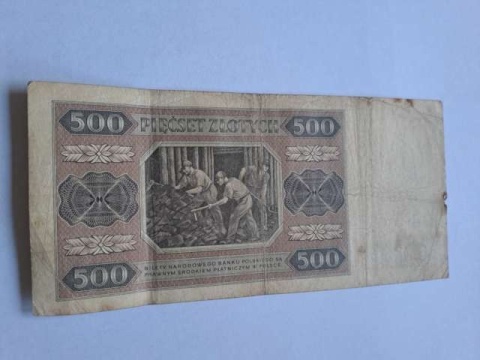 Banknot 500 zł 1948 r seria AU