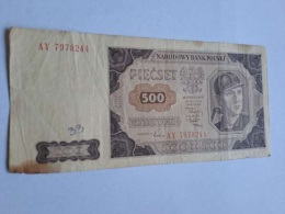 Banknot 500 zł 1948 r seria AY