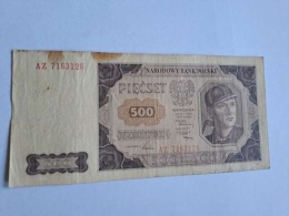 Banknot 500 zł 1948 r seria AZ