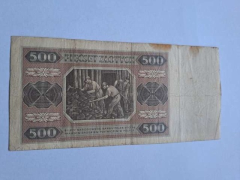 Banknot 500 zł 1948 r seria AZ
