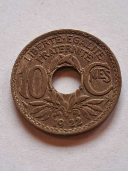 Francja 10 Centimes 1922 r