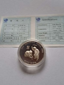 Korea 5000 Won Olimpiada Seul 1988 r