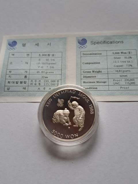 Korea 5000 Won Olimpiada Seul 1988 r