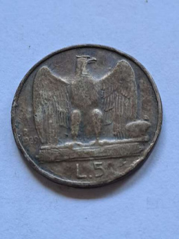 Włochy 5 Lir Emanuel III 1929 r