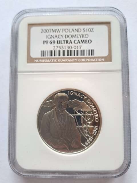 10 zł Ignacy Domeyko 2007 r NGC PF 69