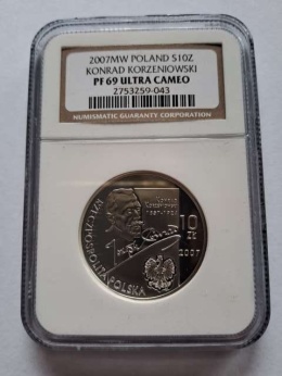 10 zł Konrad Korzeniowski 2007 r NGC PF 69