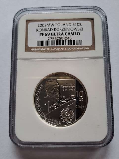 10 zł Konrad Korzeniowski 2007 r NGC PF 69