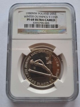 200 zł Lake Placid bez znicza 1980 r NGC PF 68