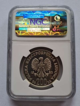 200 zł Lake Placid bez znicza 1980 r NGC PF 68