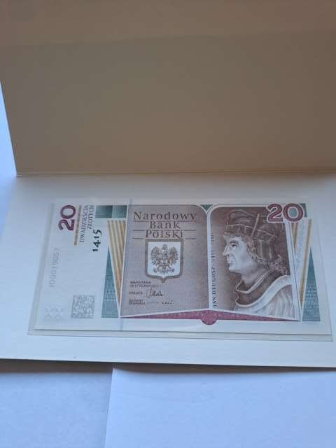 Banknot 20 zł Jan Długosz 2015 r stan UNC