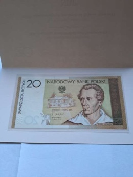 Banknot 20 zł Juliusz Słowacki 2009 r stan UNC