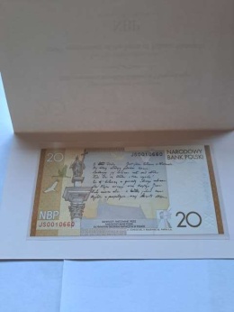 Banknot 20 zł Juliusz Słowacki 2009 r stan UNC