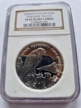 20 zł Sokół Wędrowny 2008 r NGC PF 69