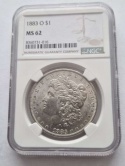 USA Dollar Morgan 1883 r O NGC MS 62