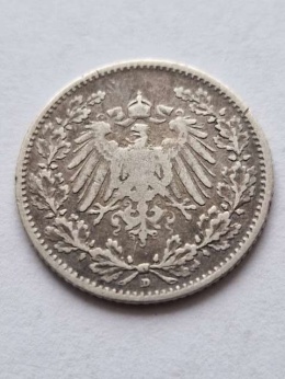 Niemcy 1/2 Marki Wilhelm II 1906 r D