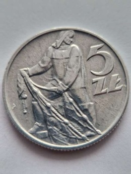 5 zł Rybak 1959 r potrójne słoneczko