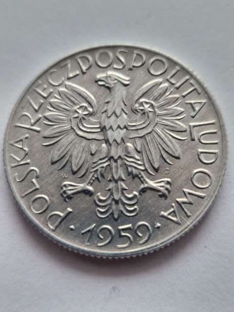 5 zł Rybak 1959 r potrójne słoneczko