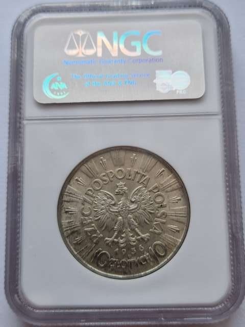 10 zł Józef Piłsudski 1936 r NGC MS 61