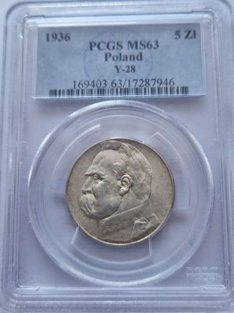 5 zł Józef Piłsudski 1936 r NGC MS 63