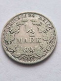 Niemcy 1/2 Marki Wilhelm II 1907 r A